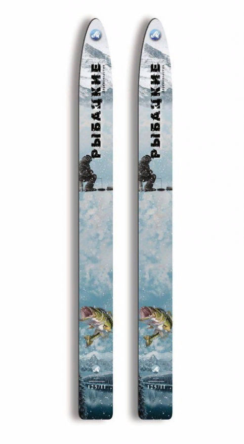 Лыжи РЫБАЦКИЕ, дерево, длина 125 см, ширина 110 мм 1