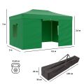 Тент-шатер быстросборный Helex 4336 3x4,5х3м (раскладывается гармошкой) полиэстер, зеленый